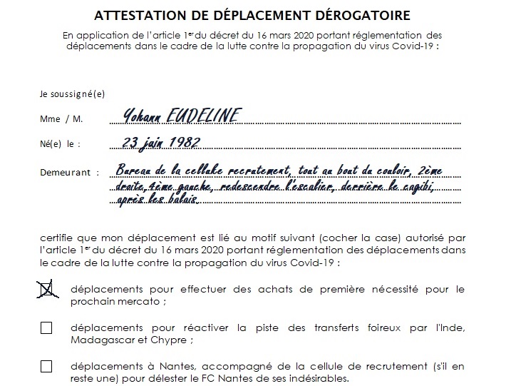 EXCLU SM Caen : les dérogations au confinement général