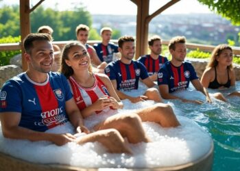 Les supporters du SM Caen en balnéothérapie